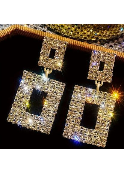 Сережки бижутерия в стразах No Brand (361081021)