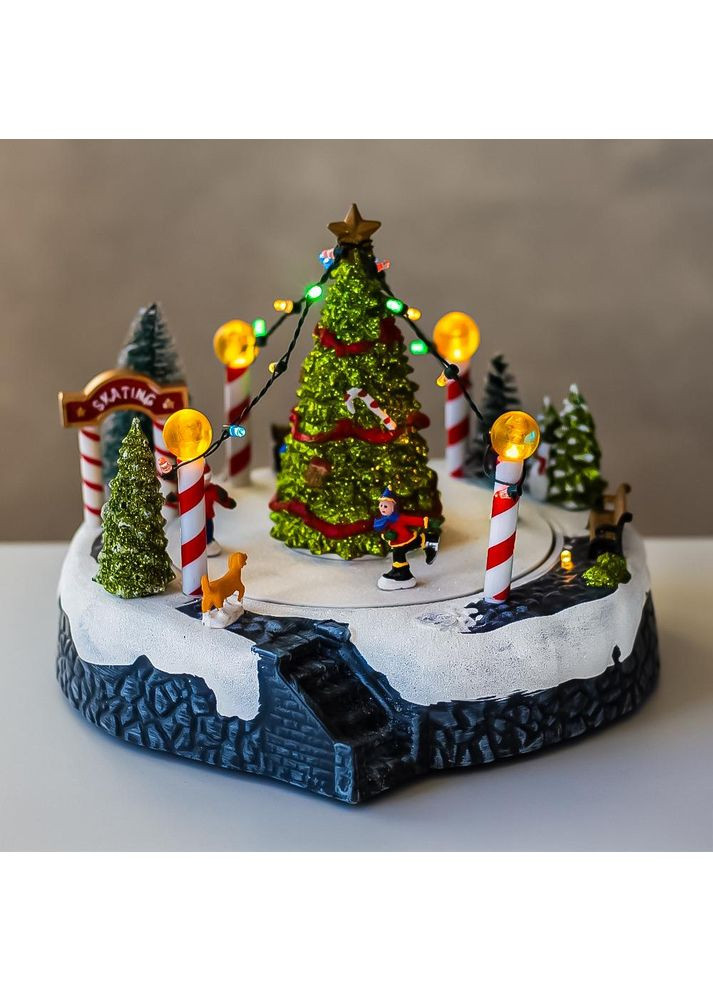 Іграшка Карусель з підсвічуванням та музикою Різдвяна ялинка 21х18 см ELISEY (366215013)