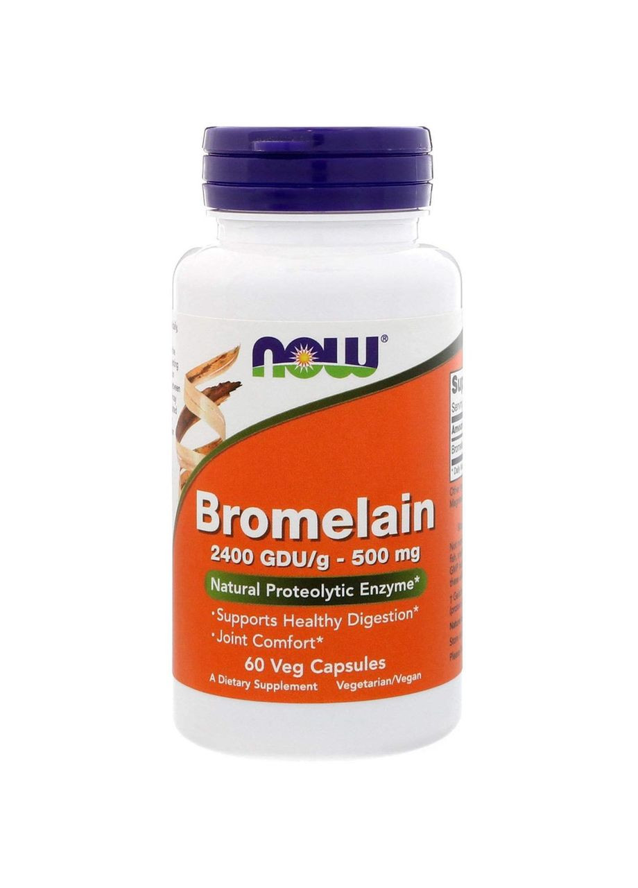 Бромелайн Bromelain 500 мг 60 вег капс Now Foods (359473893)