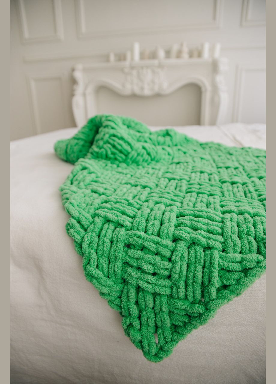 В'язаний плед покривало в дитяче ліжко коляску для дівчинки хлопчика унісекс 80х100 см No Brand (369505263)