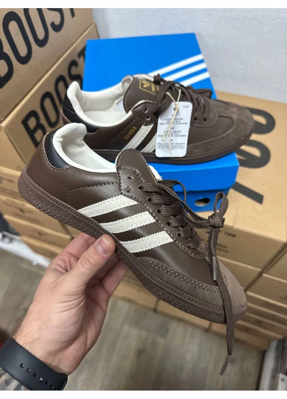 Бежевые летние кроссовки adidas samba brown beige адидас самба No Brand
