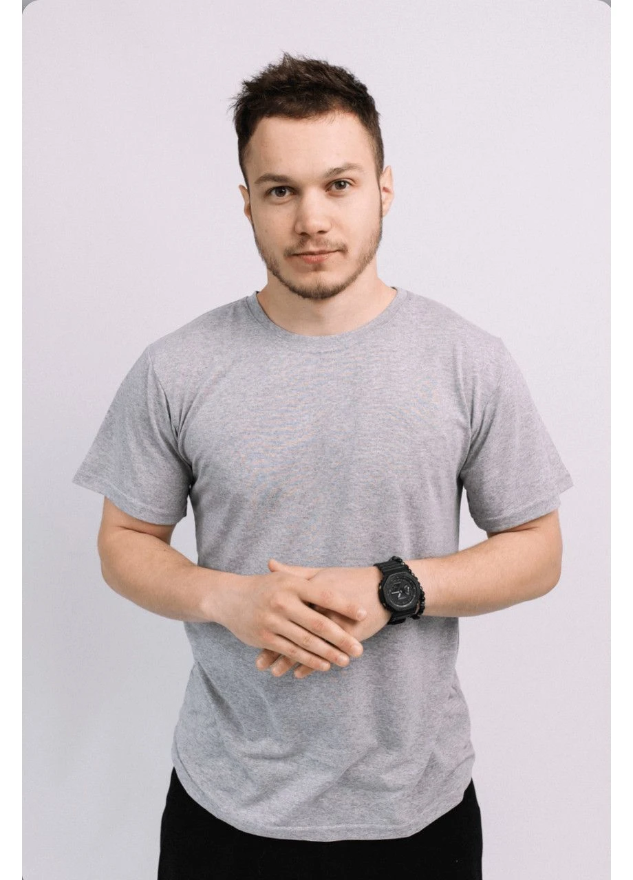 Сіра чоловіча сіра футболка класична бавовняна s m l xl 2xl 3xl Ego Футболка