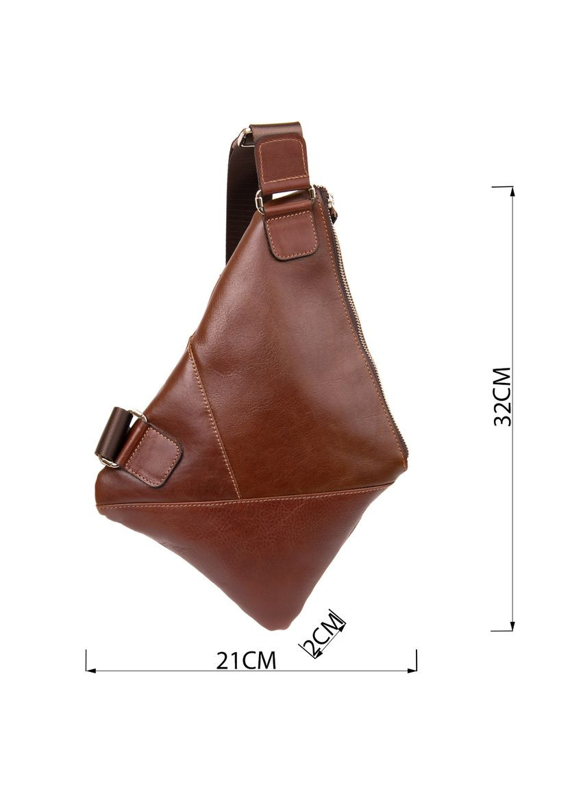 Стильная мужская сумка через плечо с регулировкой ремня коричневая (sku_11358) No Brand (328922650)