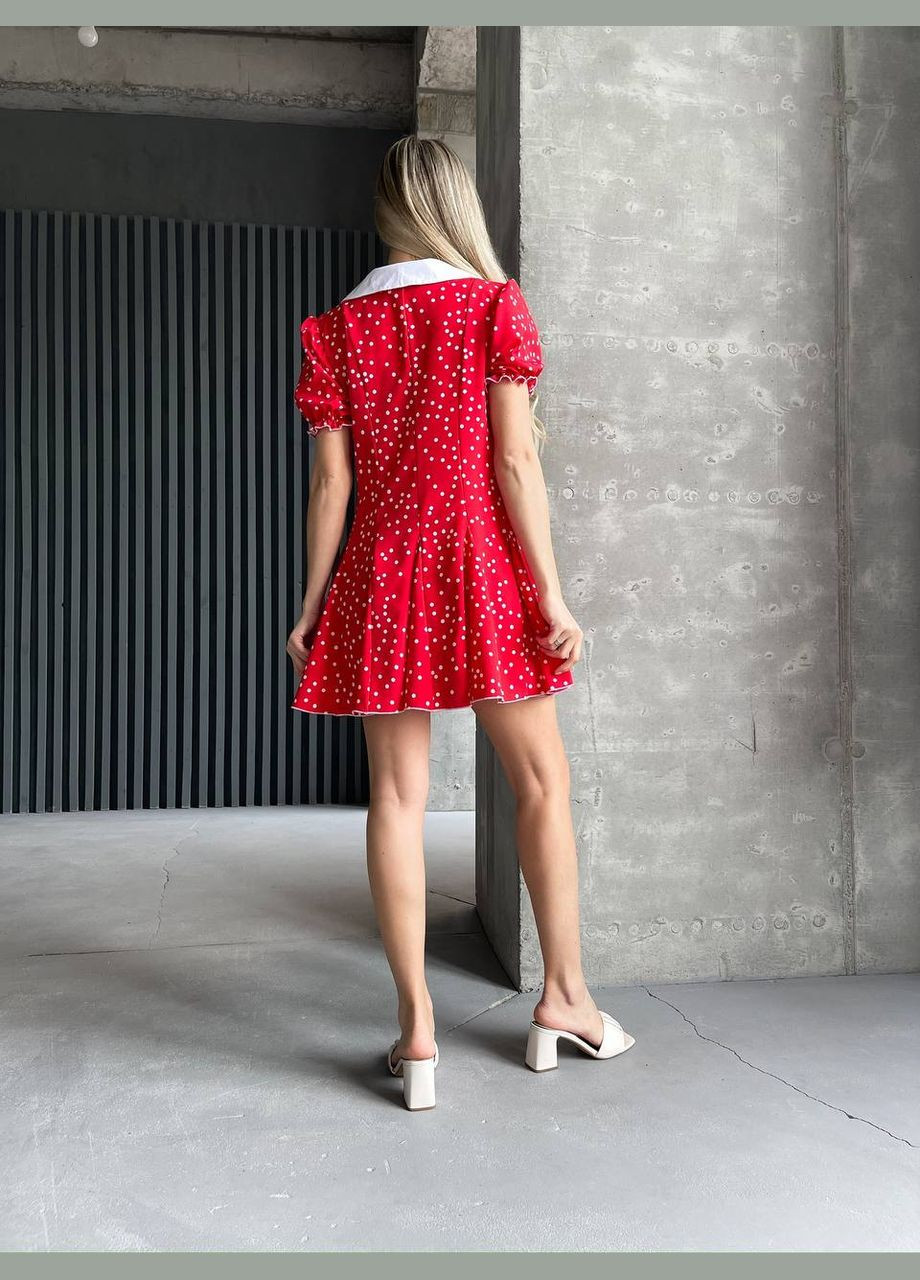Красное кэжуал, коктейльное, вечернее стильное легкое платье из софта Vakko с цветочным принтом