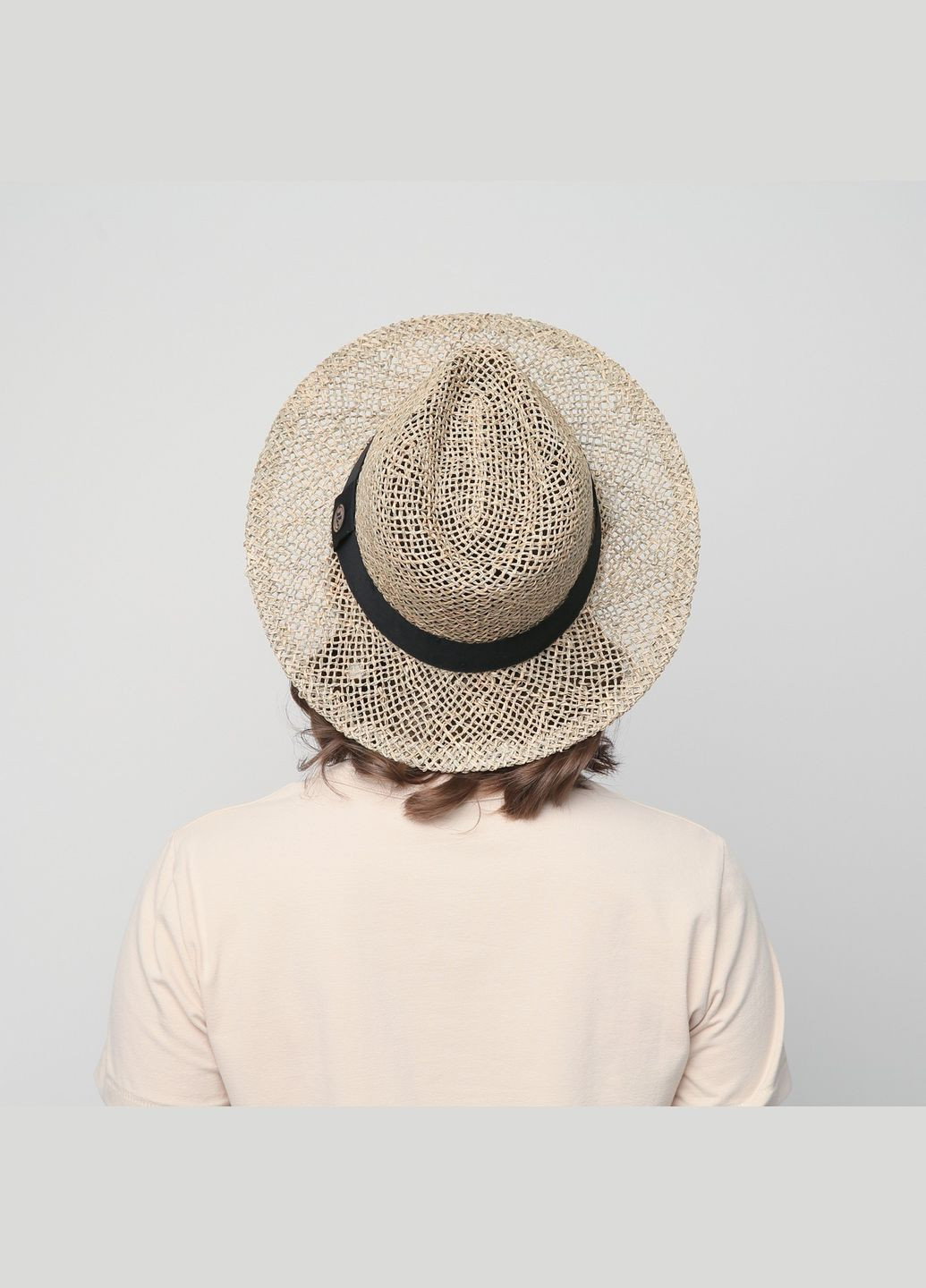 Шляпа федора женская солома желтая TERESA LuckyLOOK 844-217 (289478412)