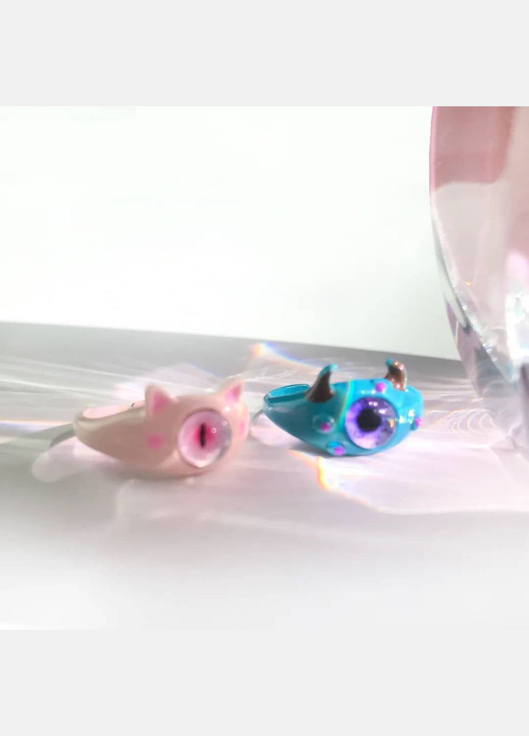 Колечко милый розовый котик в кокетт лолита стиле с одним глазом няшное фэнтези fairycore эльфийская харадзюку эстетика винтаж No Brand (314692837)