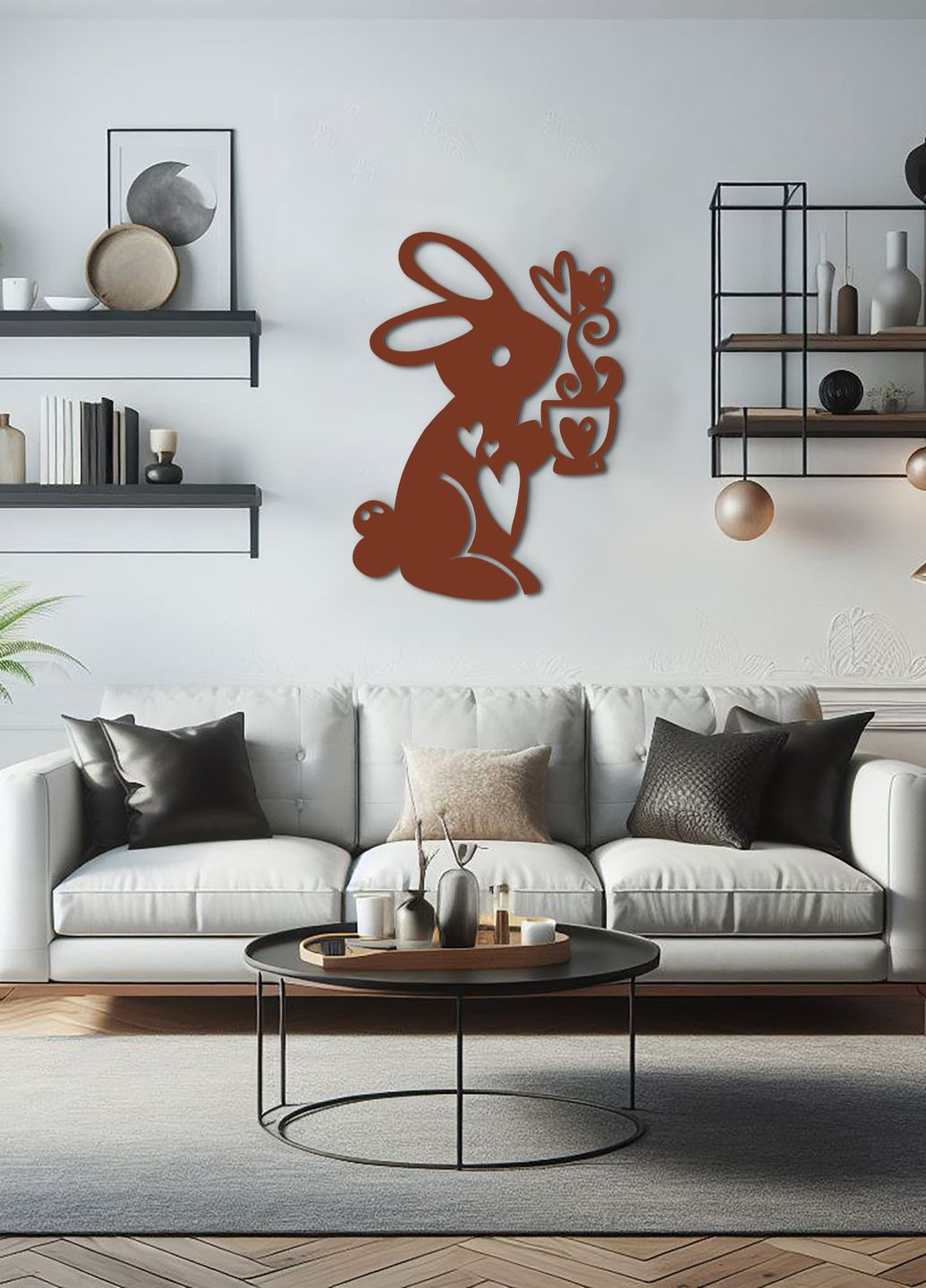 Деревянная картина на кухню, декор в комнату "Солнечный зайка", стиль минимализм 35х25 см Woodyard (291842257)