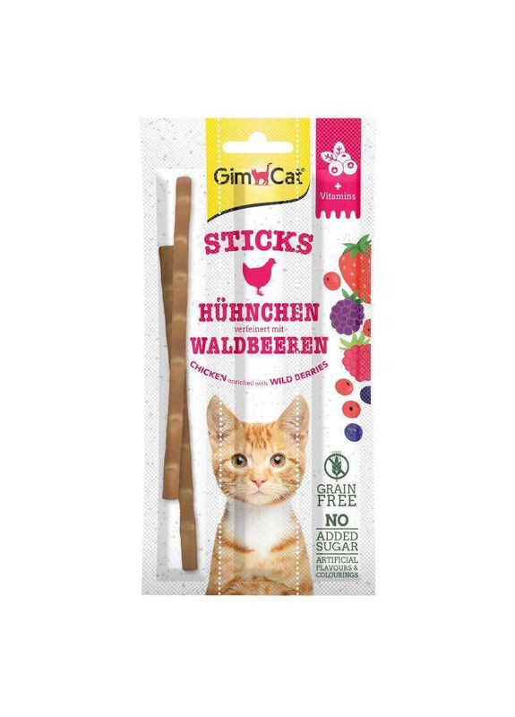 Ласощі жувальні палички з курчам та ягодами для котів Superfood Duo-sticks - 3 шт./уп. GimCat (329404898)
