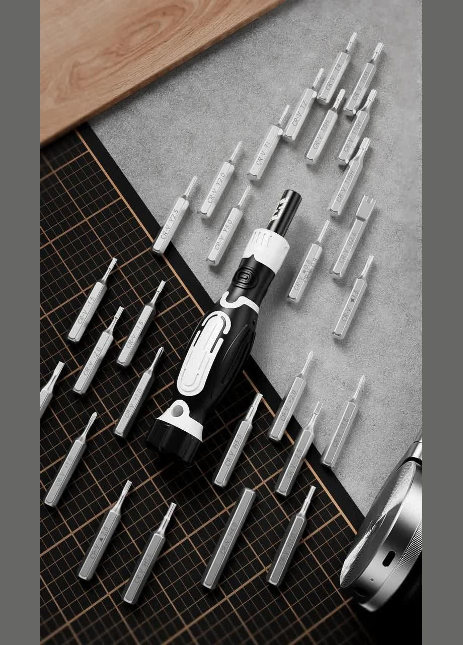 Викрутка JM-8189 з набором прецизійних біт 32-в-1 White VHG (360771893)