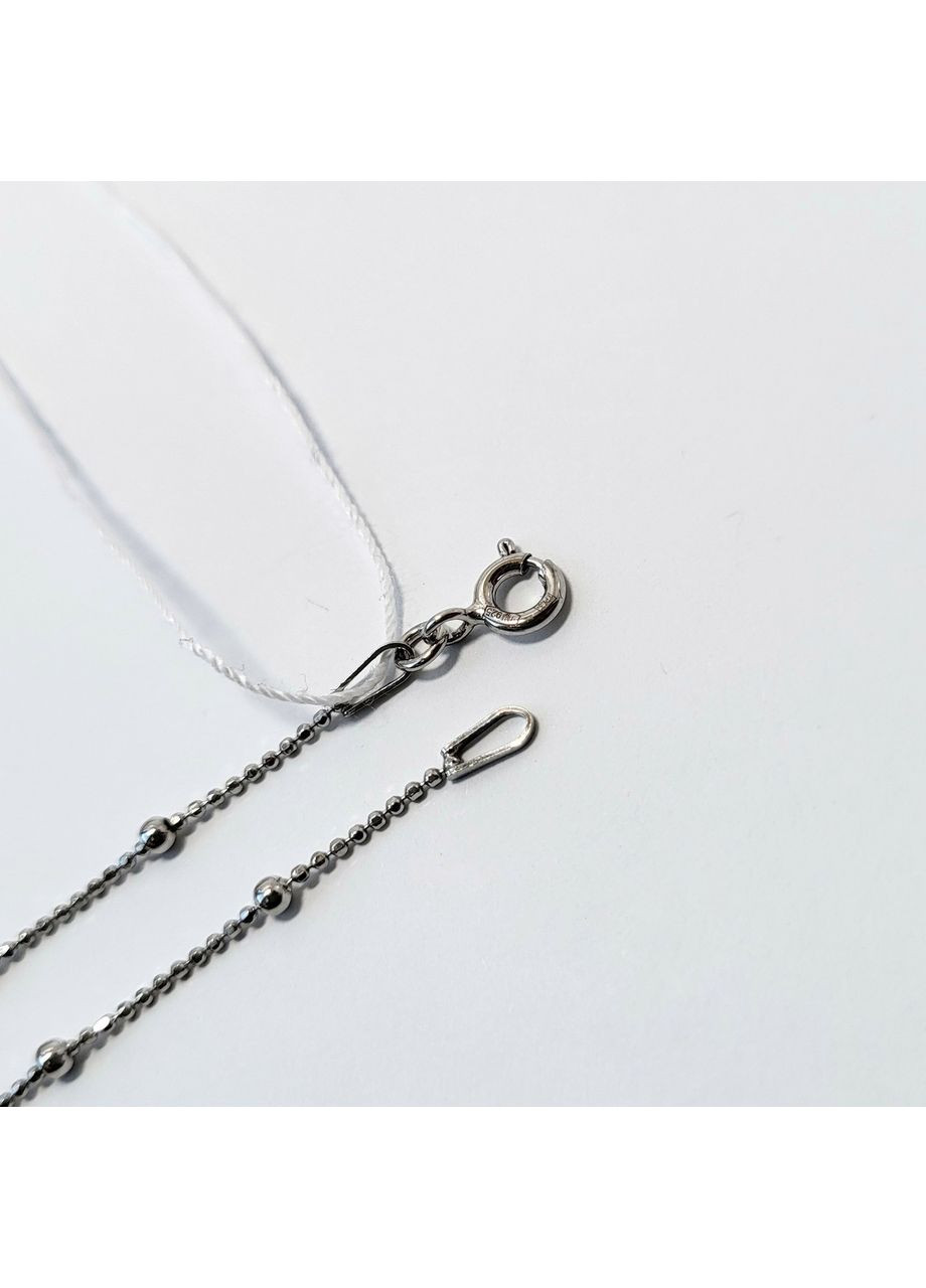 Срібний ланцюжок см перлинне плетіння кольє з кульками срібло 925 проби Родоване 1.91г kuklik3 No Brand (306854773)