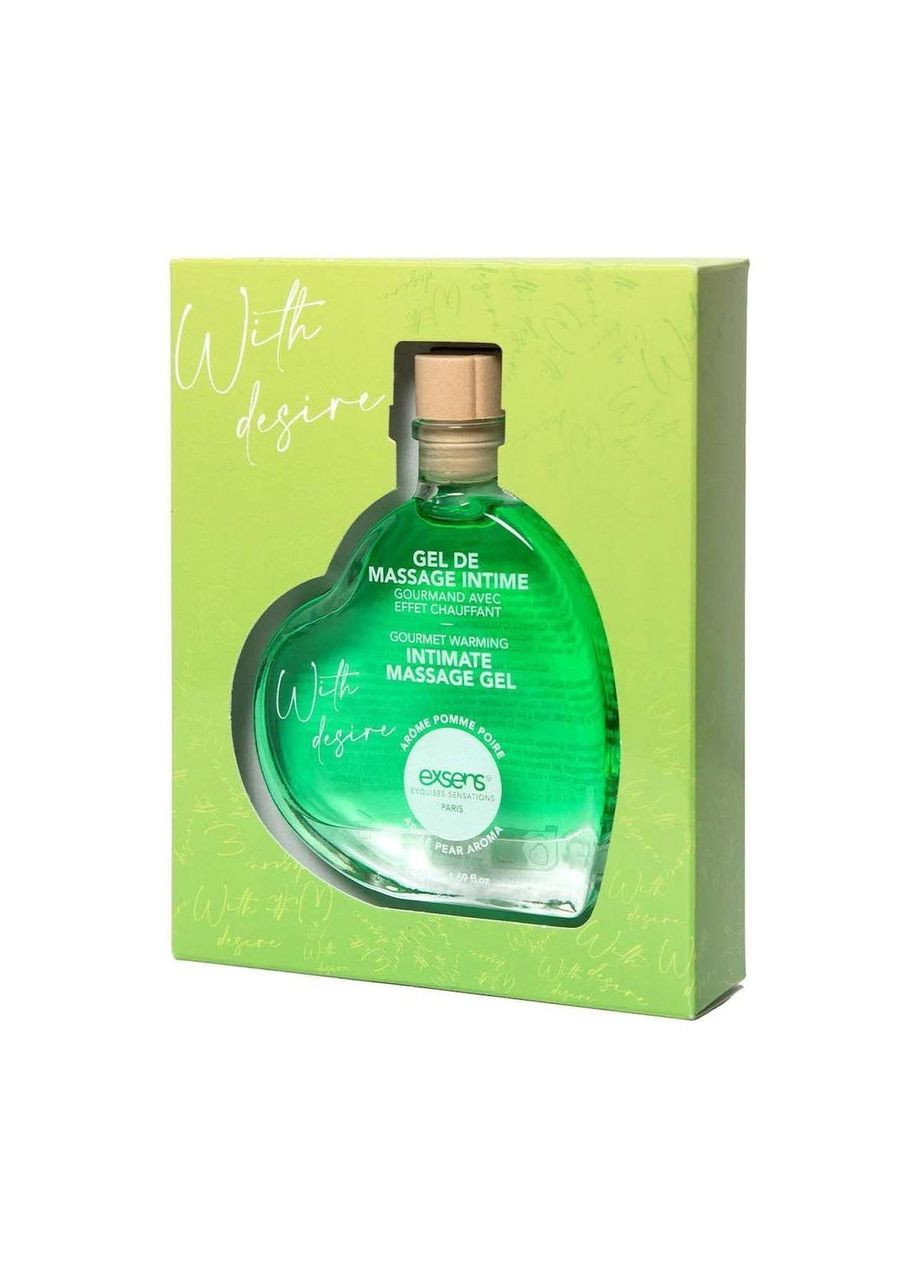 Масажний гель With Desire Apple Pear 50 мл, розігрівальний, без цукру, їстівний Exsens (327875974)