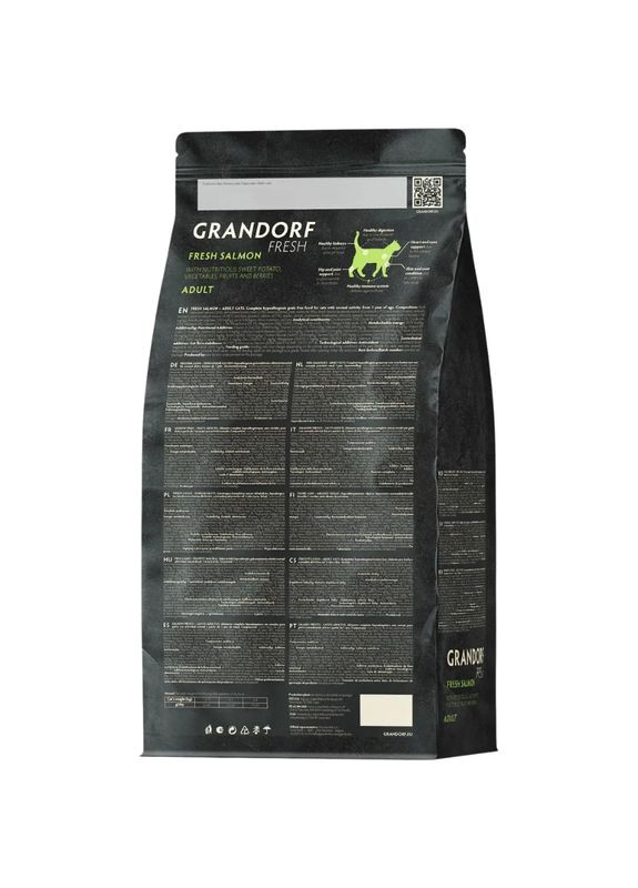Сухий корм для котів Fresh Лосось з бататом для дорослих котів усіх порід 400 г Grandorf (353515498)