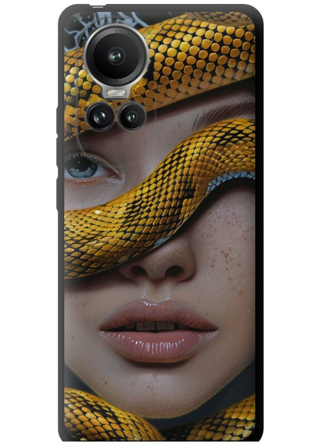 TPU черный чехол 'Объятия змеи' для Endorphone Oppo Reno10 Pro (289528664)