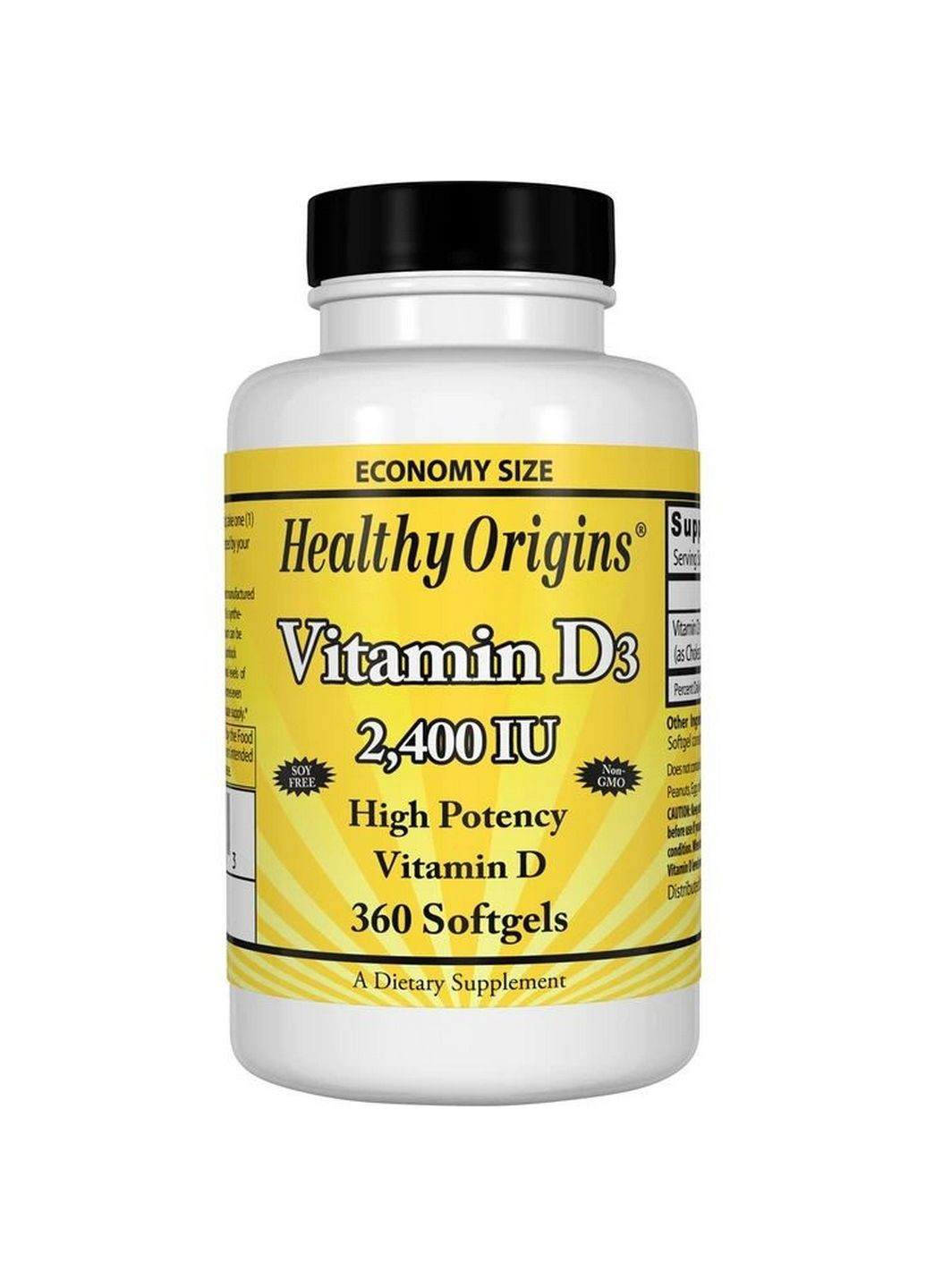 Витамины и минералы Vitamin D3 2400 IU, 360 капсул Healthy Origins (293340295)
