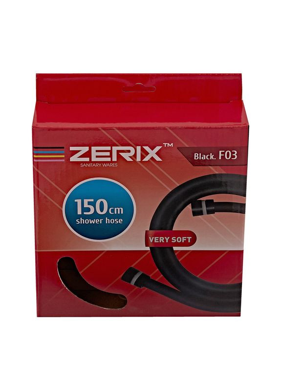 Шланг для душа Black.F03 150 см силиконовый (цвет черный) (ZX5566) Zerix (346277316)