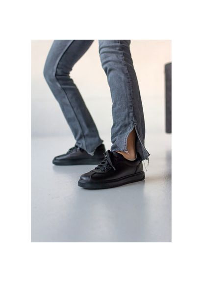 Черные классические базовые кожаные кеды (кроссовки) украина р.40 (vm-00612ch) Vm-Villomi