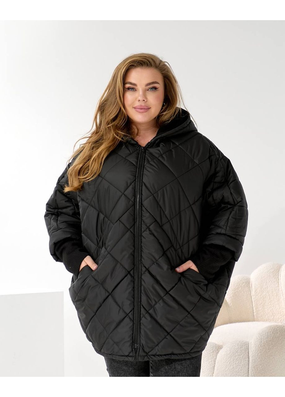 Черная зимняя ✨женский пуховик «луна» с наполнителем био-пух замеры в описании✨ куртка-пальто DK/DL Мода без кордонів