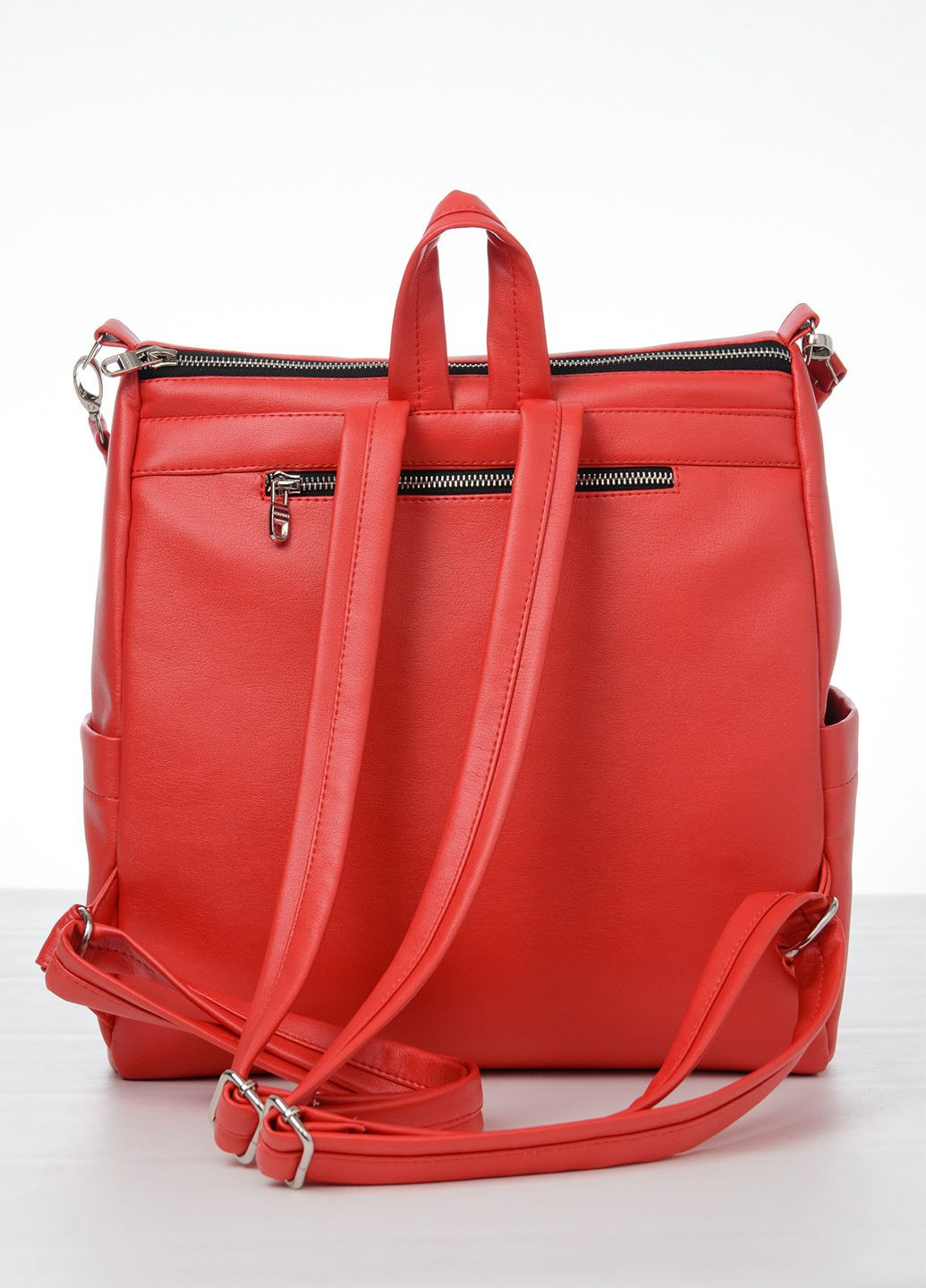 Жіночий рюкзак-сумка Trinity строчений червоний Sambag (325399304)