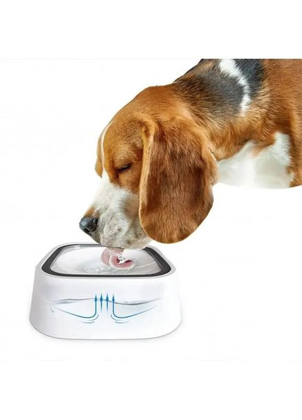 Поїлка непроливайка для собак та кішок з плаваючим диском Миска антипроливайка для води MAGIC BOWL Біла 1,5л Losso (363832235)