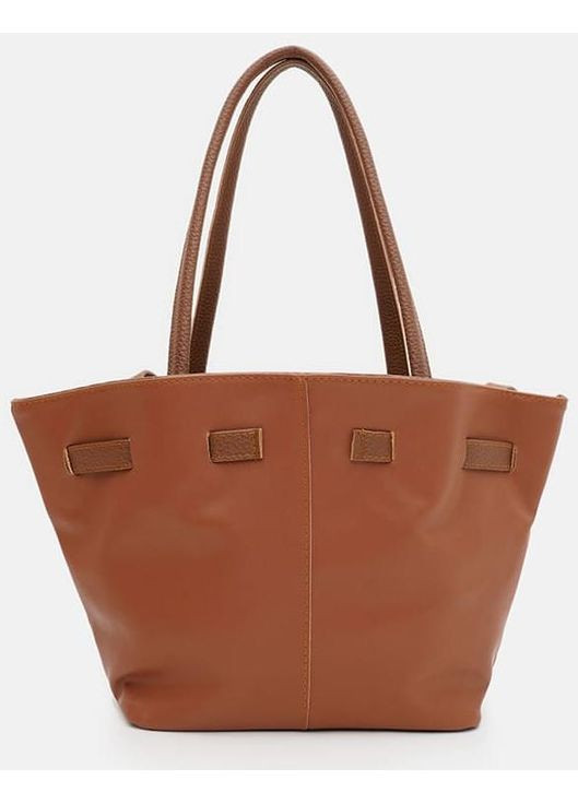 Сумка шоппер жіноча з екошкіри через плече велика Коричневий 39096 Monsen (353302662)