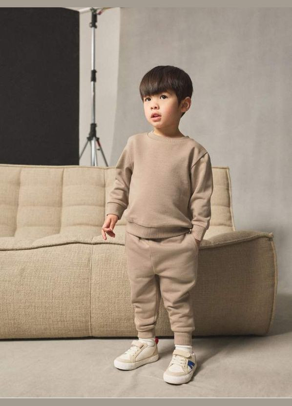 Комбінований демісезонний комплект на флісі stone/plain Next Trend 6962~01