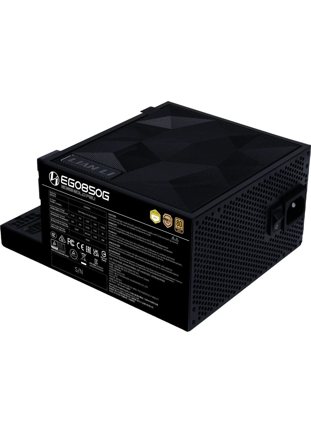 Блок питания EDGE850, 80 Plus Gold, Black, EU Cord (G9P.EG0850G.B000.EU) Lian Li (362215229)