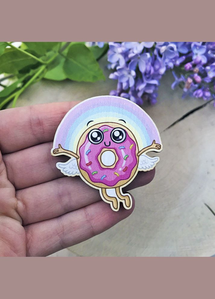 Значок з дерева "ангельський пончик" Cozy-Up (291162067)