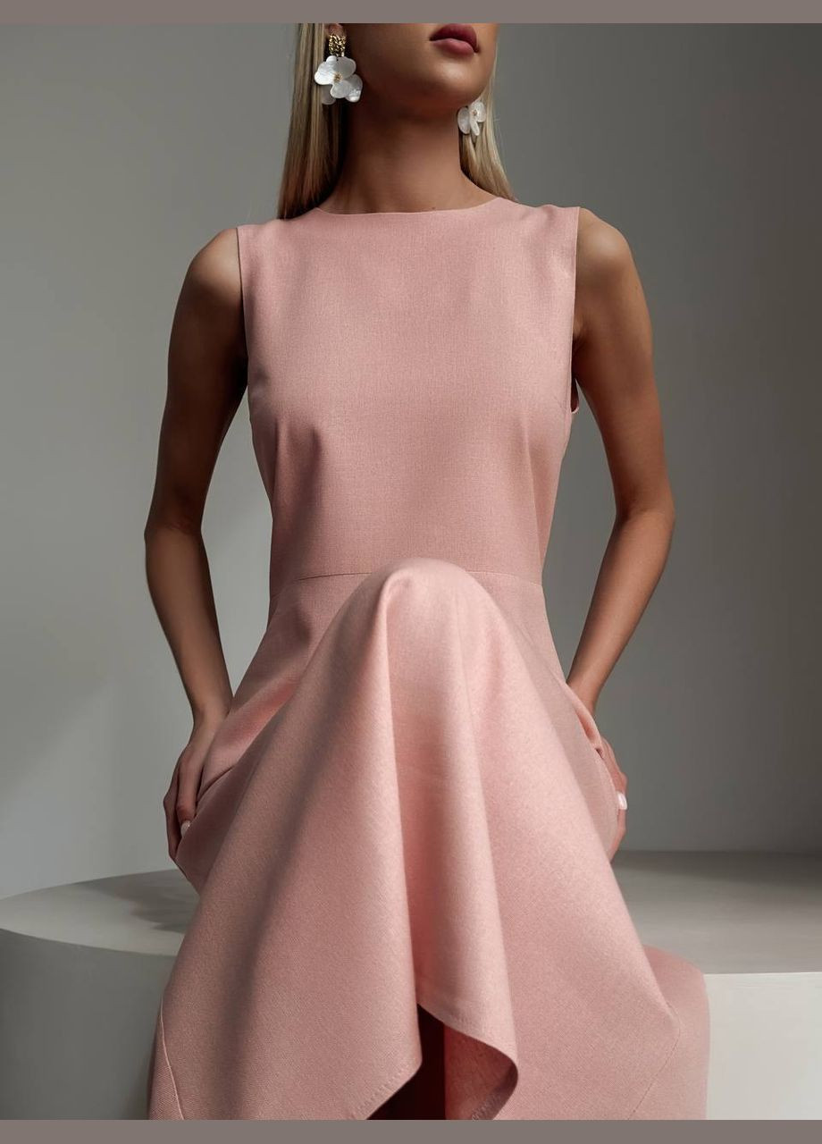 Пудровое кэжуал платье N.Family однотонное