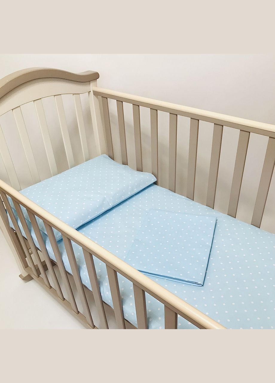 Комплект постельного белья в детскую кровать (постель детская) Голубой бязь 140x110, 60x40 см Penetka (323210850)