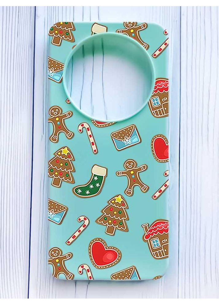 Матовий бірюзовий чохол на Xiaomi Redmi 14C/Poco C75 Різдвяний фон (принт 181) Creative (362965893)