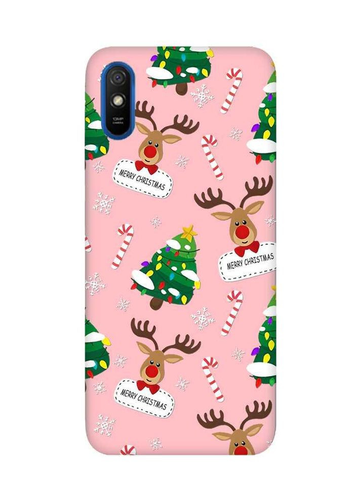 Матовый чехол на Xiaomi Redmi 9A Рождественский фон (новогодний принт 154) Creative (362966628)