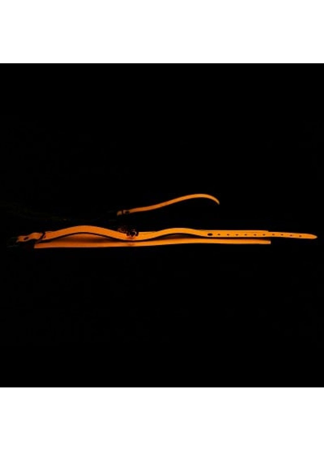 Ошейник с поводком и звоночком, экокожа, оранжевый DS Fetish (292011401)