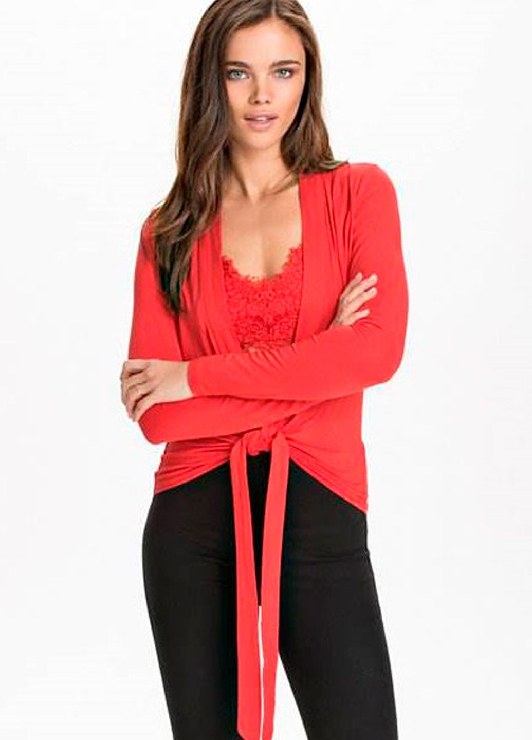 Червона літня оригінальна блузка Nly design