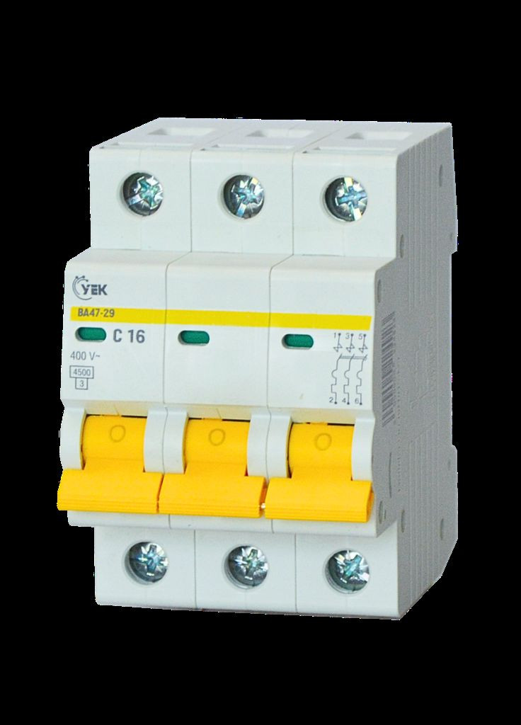 Вимикач автоматичний 3-п УЄК С 16А 4.5 kA ВА47-29 MVA20-3-016-C-U УЕК (336905809)