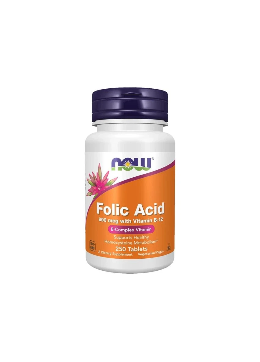 Фолиевая кислота и В12 Folic Acid Vitamin B-12, 250 таблеток Now Foods (361115357)
