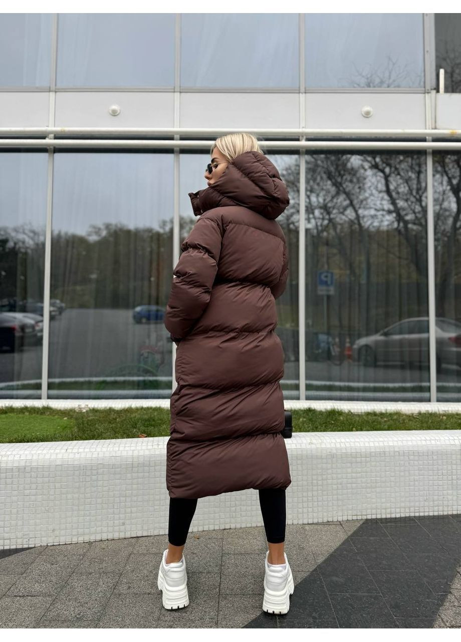 Коричневый демисезонный Пуховик Style Point