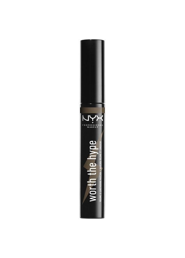 Цветная тушь для ресниц Worth the Hype Volumizing & Lengthening Mascara (7 мл и 5.25 мл) 02 BROWNISH BLACK (WTHM02) NYX Professional Makeup (293153728)