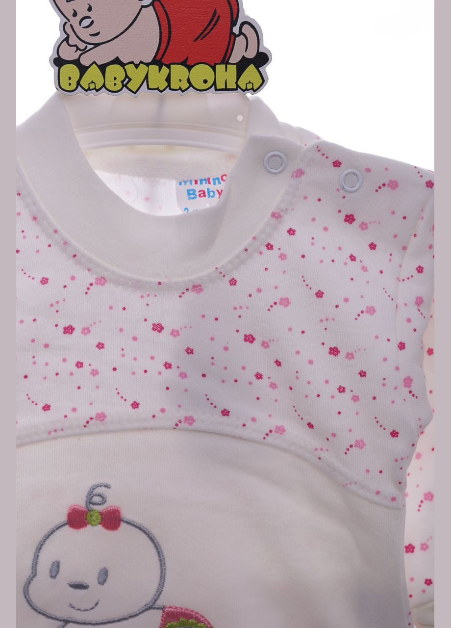 Рожева піжама з довгим рукавом для дівчинки трикотажна малюк рожевий 62 см (37257) BABYKROHA