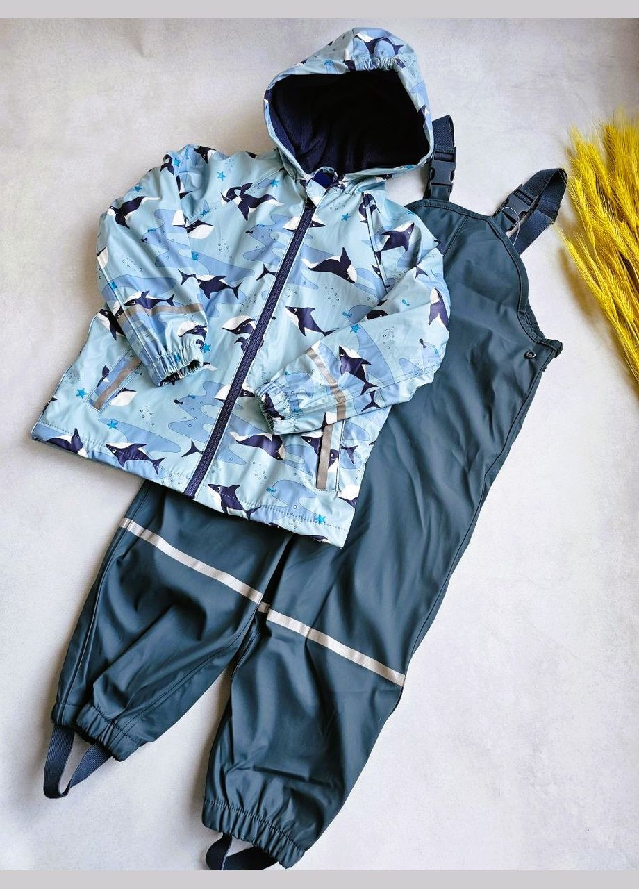 Дождевик Детский Грязепруф на флисе ☔️Дождевик Комплект Детский Куртка и Полукомбинезон Lupilu Куртка та Напівкомбінезон (304287772)