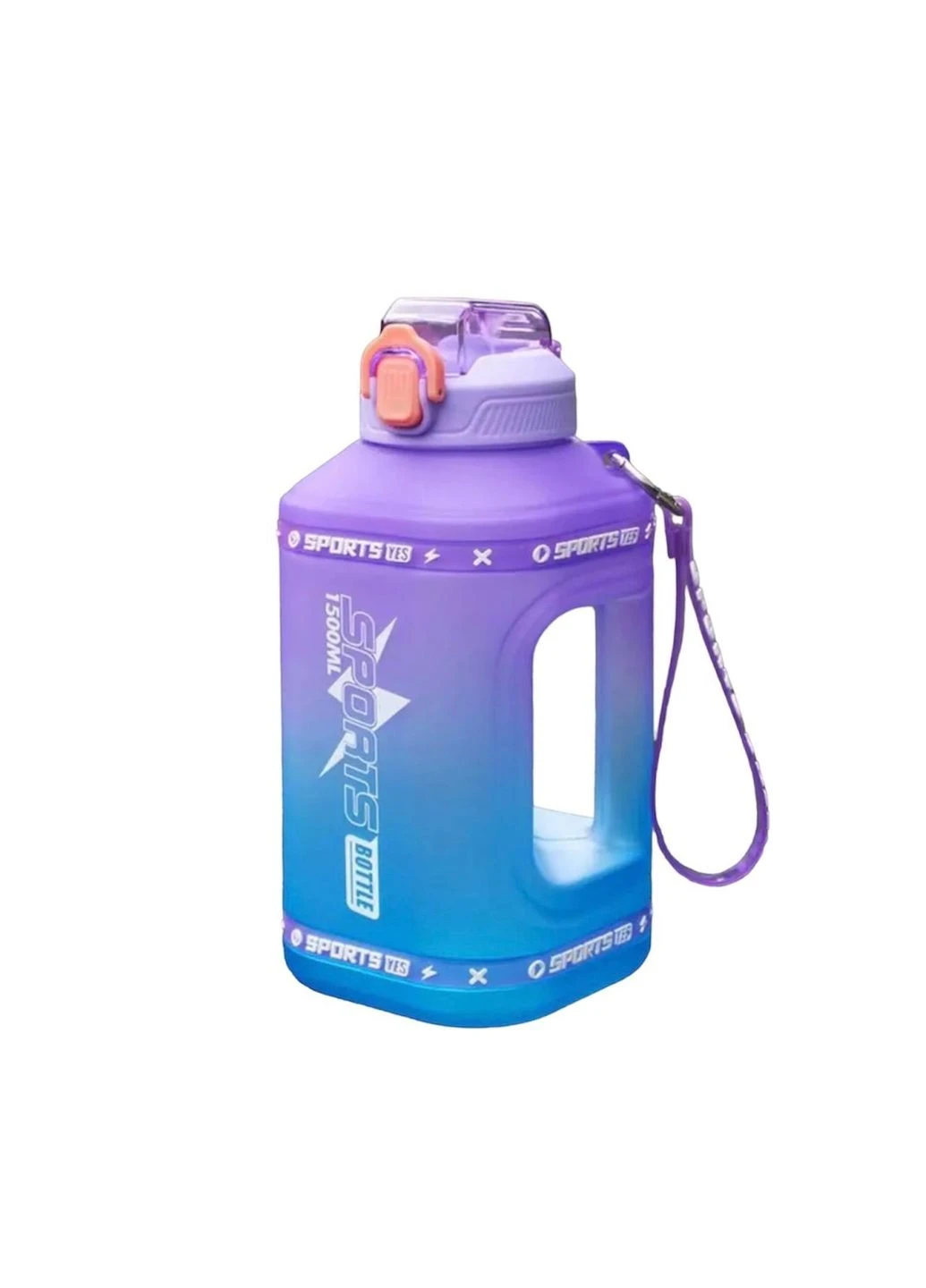 Эко-бутылка для воды SPORTS BOTTLE ( ) - Фиолетово-голубой градиент со встроенной ручкой No Brand (394212934)