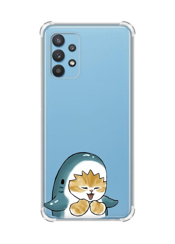 Чехол с утолщёнными углами для Samsung Galaxy A32:: Котёнок Акула (принт 376) Creative (355390003)