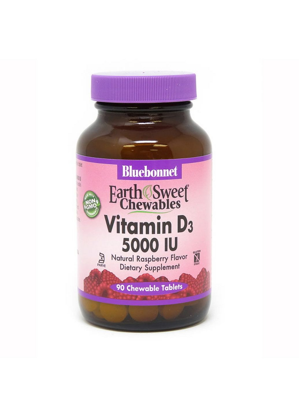Вітаміни та мінерали Earth Sweet Chewables Vitamin D3 5000 IU, 90 жувальних таблеток Bluebonnet Nutrition (293337937)