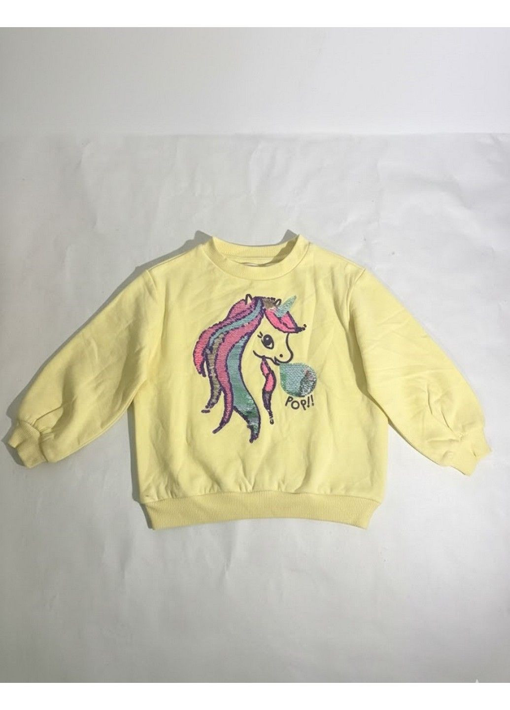 H&M світшот на флісі однотонний жовтий кежуал