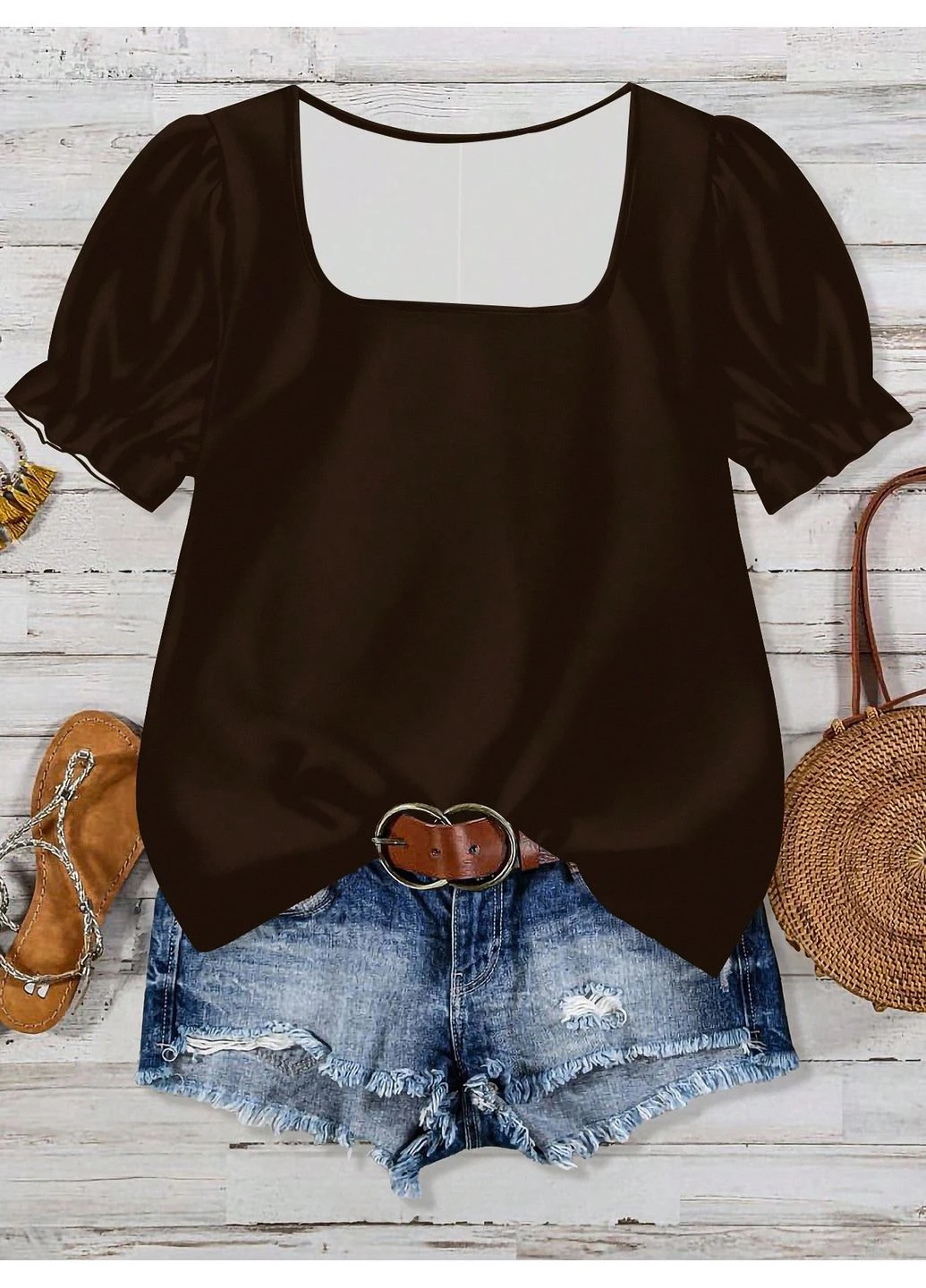 Коричнева блуза SHEIN