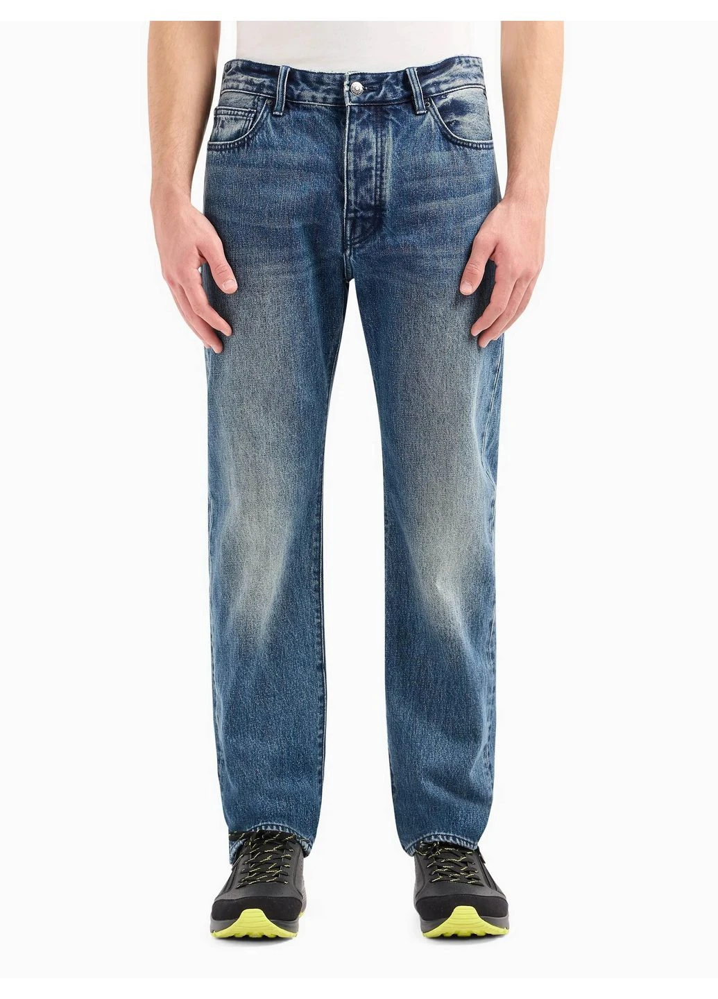 Синие демисезонные прямые джинсы 8698665 синий 30 wh4363 Armani Exchange
