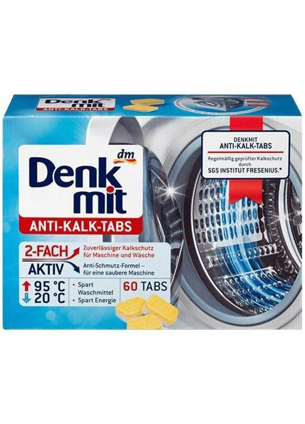 Таблетки проти накипу та чищення пральної машини Anti-Kalk 60 шт Denkmit (331787096)