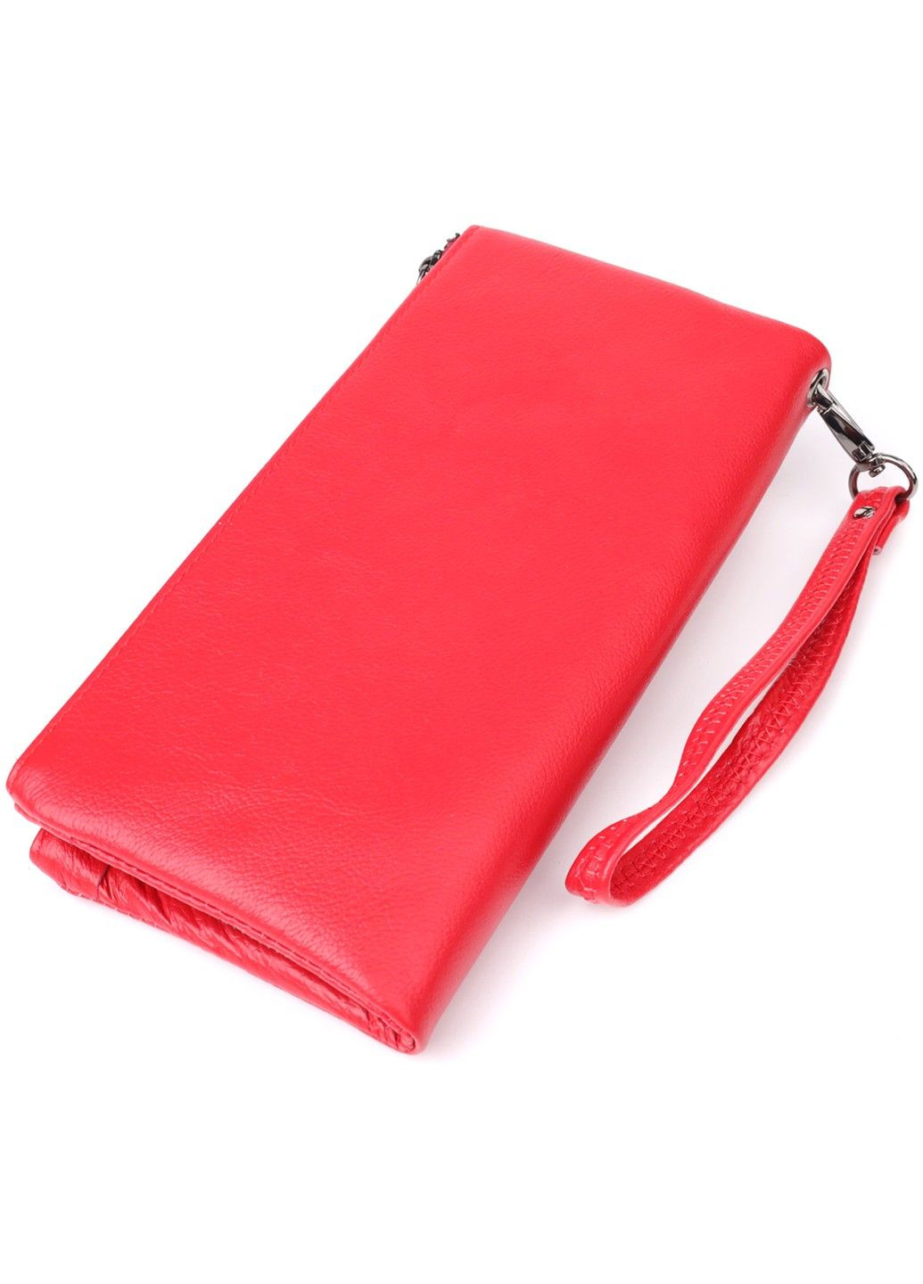 Шкіряний жіночий гаманець на три відділення 23109 Червоний st leather (330642775)