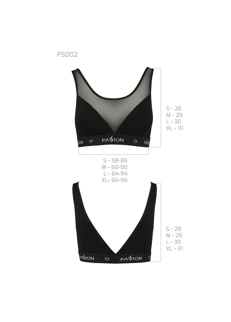 Чёрный топ с прозрачной вставкой ps002 top, black - cherrylove Passion