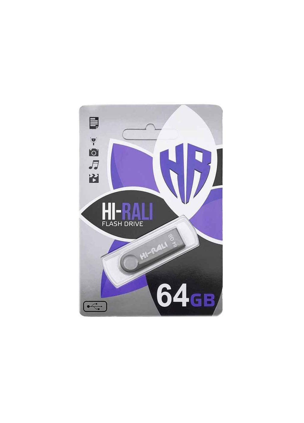 Флешка USB 64GB 2.0 Shuttle series черная ТМ Hi-Rali (303416063)