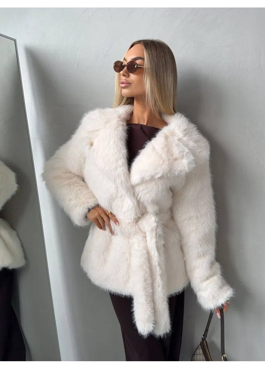 Шуба з еко хутра, колір Молочний Fashion (371141332)